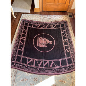 New Lanvin Black & Pink Logo Shawl Scarf